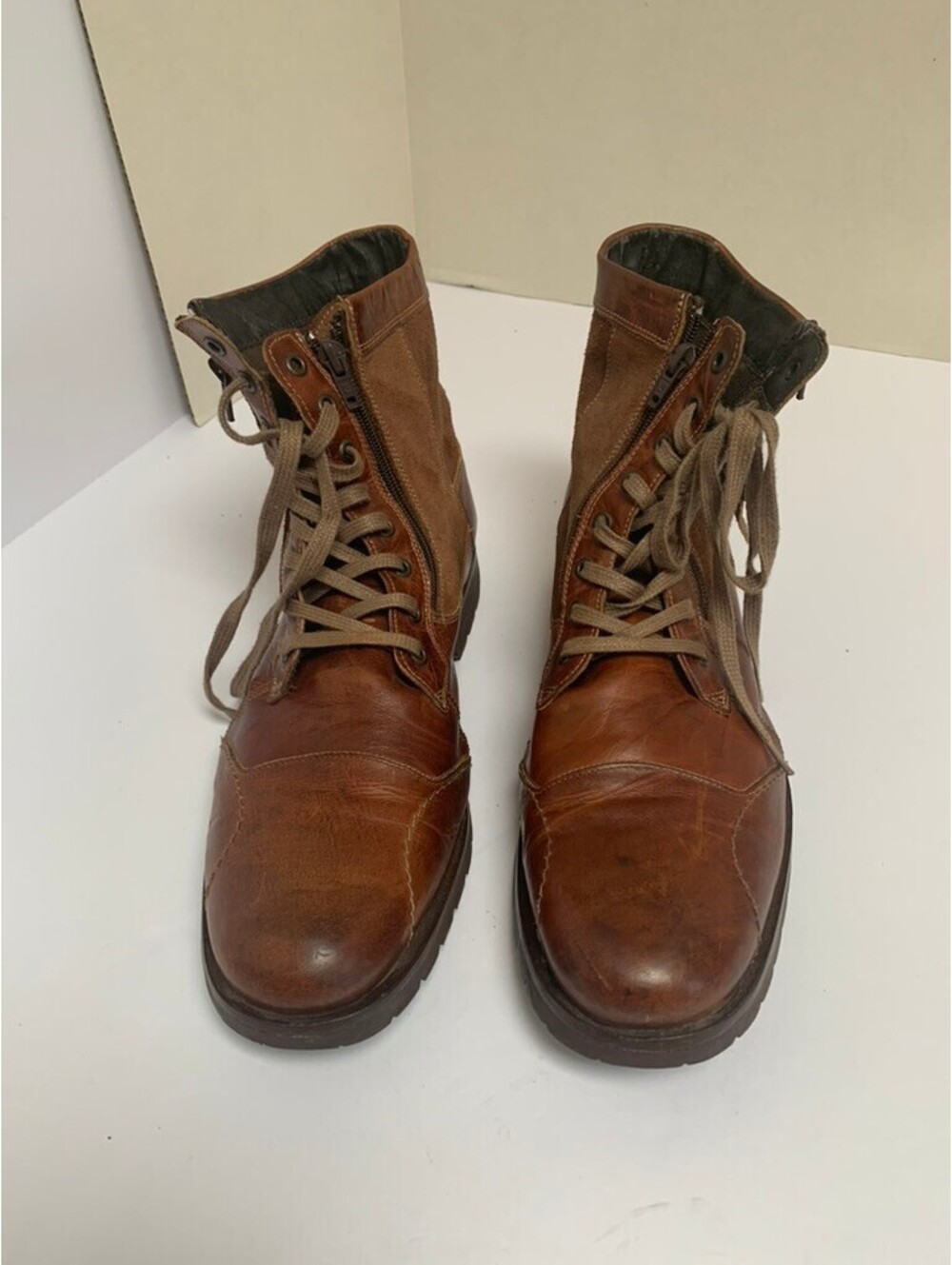Steve Madden Sidecar2 Men's 13 Brown Leather Suede Boots Vibram Portugal